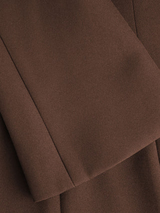 Notched Collar Bell Sleeve Button Blazer