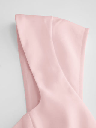 Square Neck Short Sleeve Wrap A-line Maxi Dress