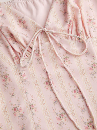 Abstract Print Sweetheart Puff Sleeve A-line Mini Dress