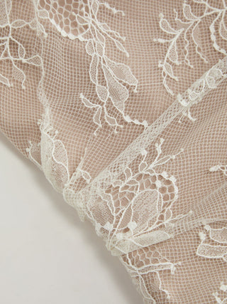 Lace Mandarin Neck Mermaid Midi Dress