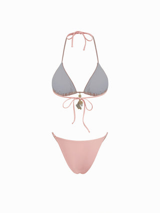 Halter Shell Beaded Bikini with Sarong