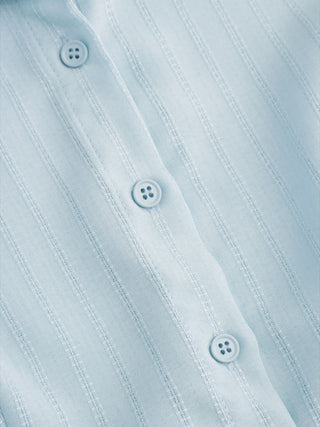 Polo Collar Texture Button Up Shirt