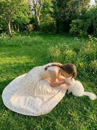 Cotton-blend Sculptural Sweetheart Ditsy Floral Lace Up Ruffled Maxi Dress
