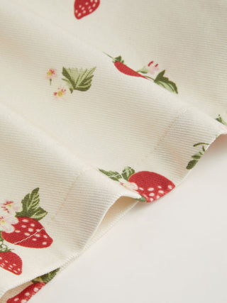 100% Cotton Mid Rise Strawberry Graphic Micro Shorts