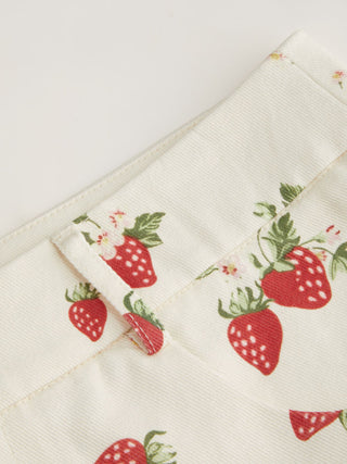 100% Cotton Mid Rise Strawberry Graphic Micro Shorts