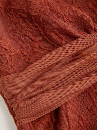 Floral Jacquard Lace Halter Neckline Ring Detail Tank Top
