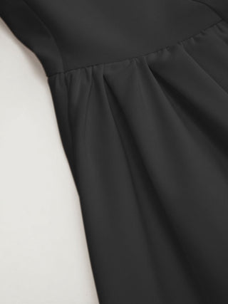 Boat Neck Backless Flared Maxi Dress