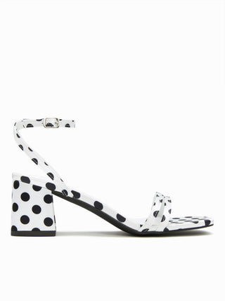 POLKA DOT CHUNKY HEELED SANDALS