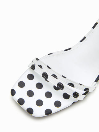 POLKA DOT CHUNKY HEELED SANDALS