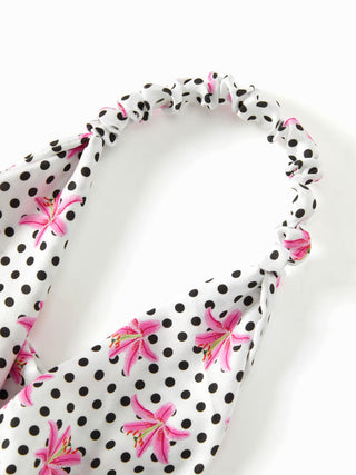 POLKA DOT FLORAL HEADBAND & SCRUNCHIE SET