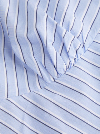 Cotton Striped Halter Neck Ruched Bowknot Cami Blouse