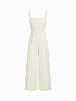 Stand Collar Asymmetrical Cloak Sleeve Mid Rise Wide Leg Jumpsuit