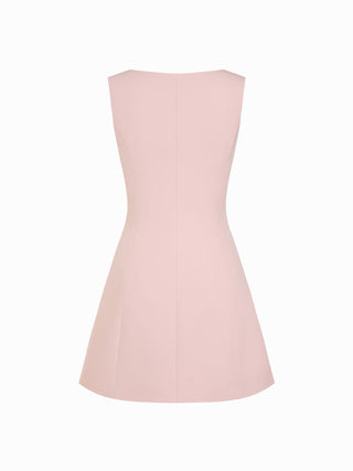 Puff Sleeve Bowknot Shrug & Mid Rise A-line Mini Dress Set