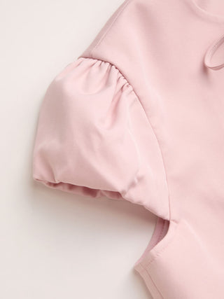 Puff Sleeve Bowknot Shrug & Mid Rise A-line Mini Dress Set