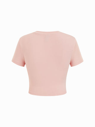 I LOVE LA Graphic Cotton-blend Crop Tee