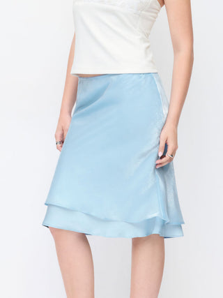 Satin Low Rise Mermaid Midi Skirt