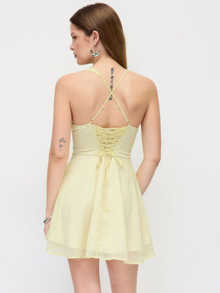 Shimmer Chiffon Sweetheart A-line Mini Dress
