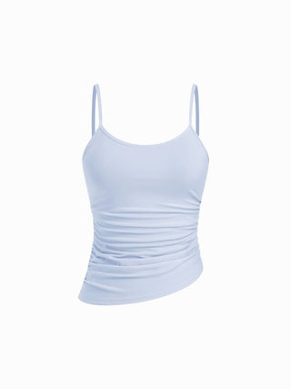 Ruched Cami Top & Chiffon Boat Neck Cape