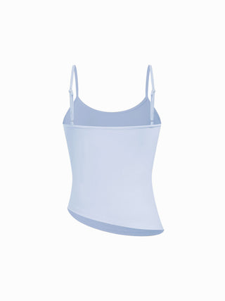 Ruched Cami Top & Chiffon Boat Neck Cape