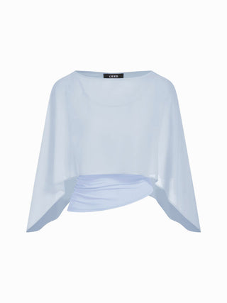 Ruched Cami Top & Chiffon Boat Neck Cape