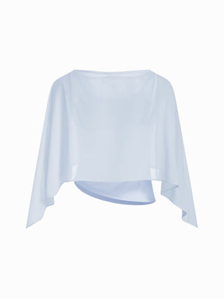 Ruched Cami Top & Chiffon Boat Neck Cape