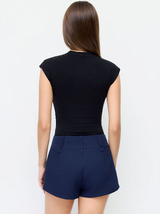 Ruched Round Neck Sleeveless Bodysuit