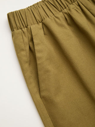 Linen-blend Boat Neck Knotted Top & Mid Rise Capri Straight Leg Trousers Set