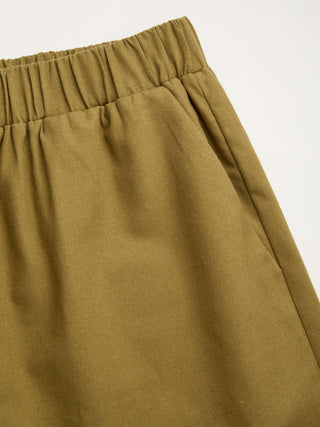 Linen-blend Boat Neck Knotted Top & Mid Rise Capri Straight Leg Trousers Set