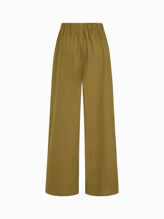 Linen-blend Boat Neck Knotted Top & Mid Rise Capri Straight Leg Trousers Set