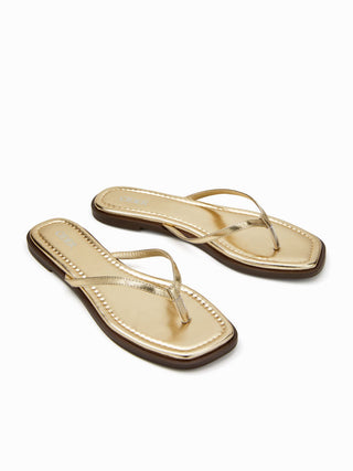 SQUARE TOE FLIP-FLOP SLIPPERS