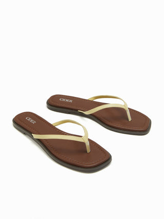 SQUARE TOE FLIP-FLOP SLIPPERS