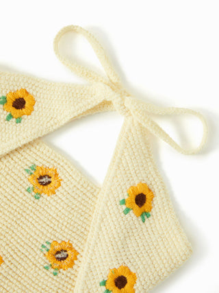 SUNFLOWER KNITTED HEADSCARF