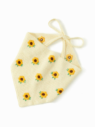 SUNFLOWER KNITTED HEADSCARF