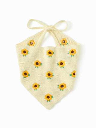 SUNFLOWER KNITTED HEADSCARF