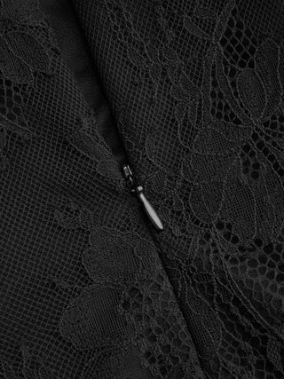 Lace Round Neckline A-line Mini Dress