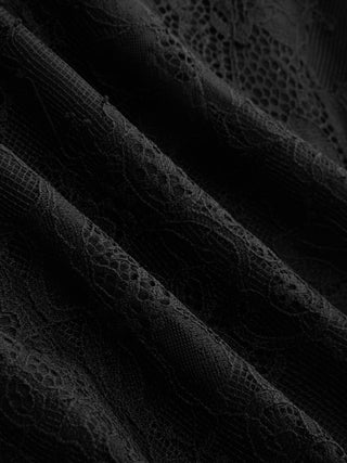 Lace Round Neckline A-line Mini Dress
