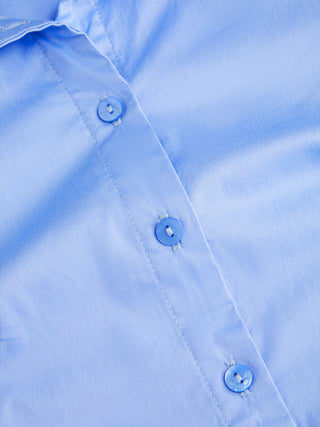 Stretch Cotton-blend Collar Button Long Sleeve Shirt