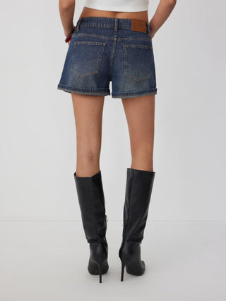 Denim Low Rise  Shorts