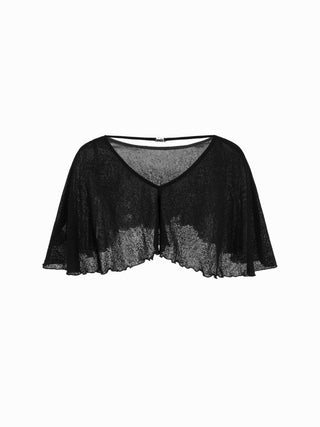 See-Through Ruffle Poncho With Tank Top