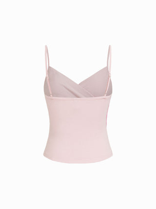 Floral V-neck Ruched Wrap Cami Top