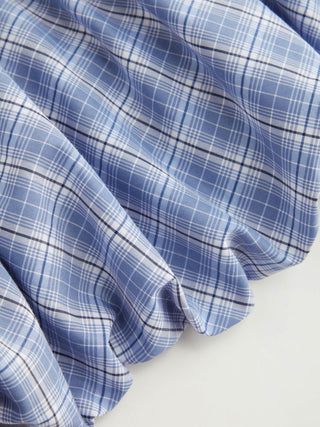 Strapless Plaid Balloon Mini Dress