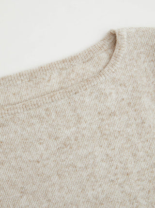 Knit Linen-blend Ruffle Sleeve Lettuce Trim Oversized Top
