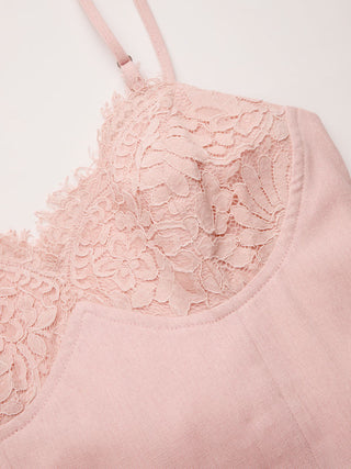 Lace Sweetheart Corset Flare Midi Dress