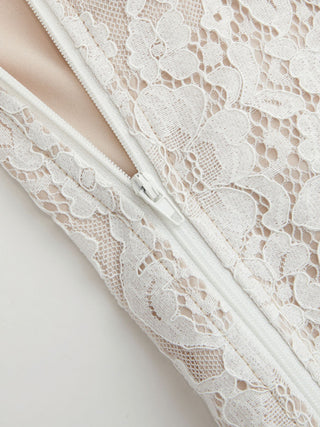 Cotton-blend Lace Scoop Neckline Short Sleeve Top