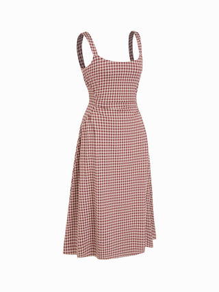 Scoop Neck Ruched A-line Midi Dress