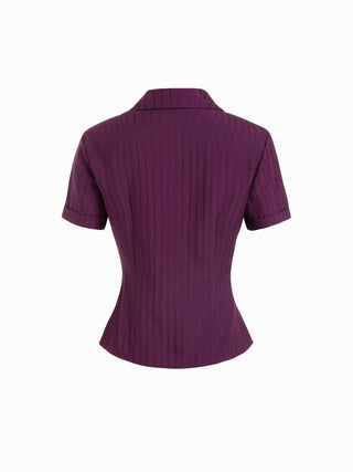 Polo Collar Texture Button Up Shirt