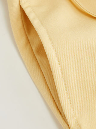 Mid Rise Tie Side Knotted Pleated Wide Leg Trousers