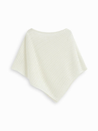 Knit Striped Asymmetrical Hem Oversized Poncho Top