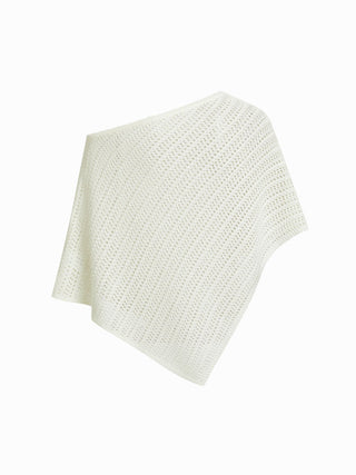 Knit Striped Asymmetrical Hem Oversized Poncho Top