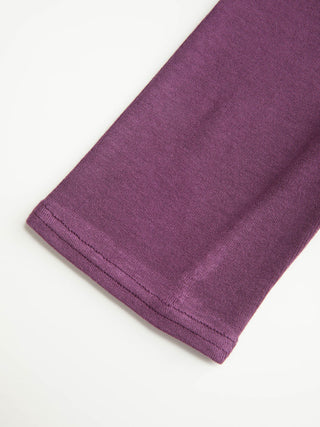 V-neck Mid-length Sleeve Ruched Split Hem Top